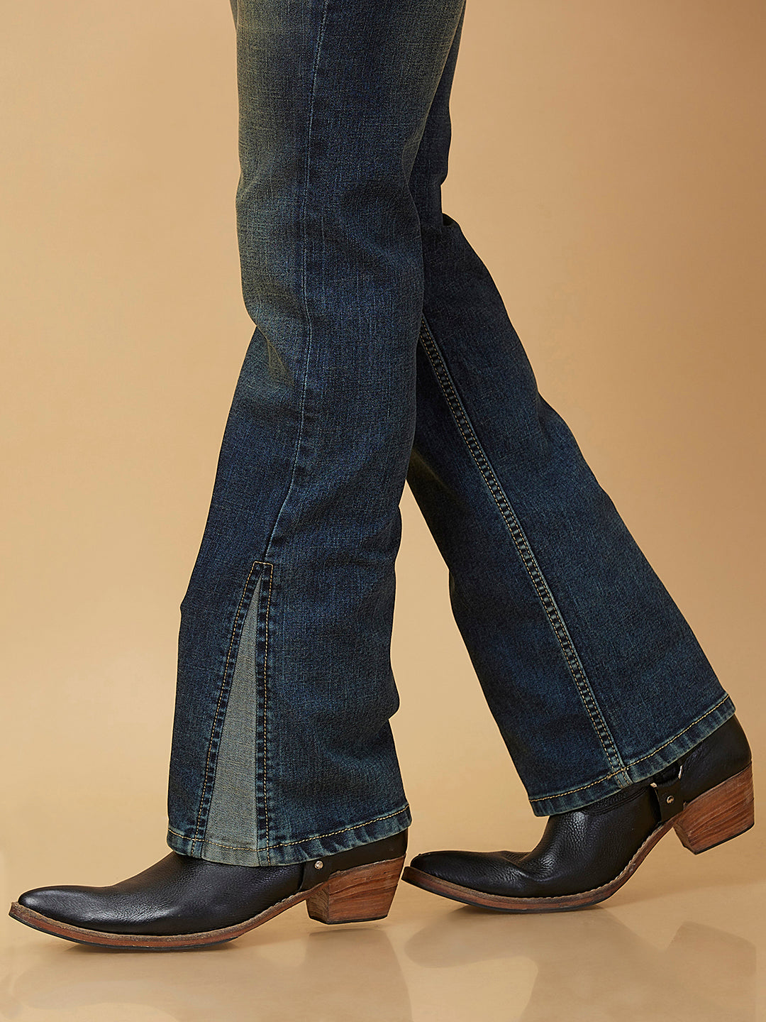 Tint Blue Crossfire Bootcut Denim with Cross Front Pocket