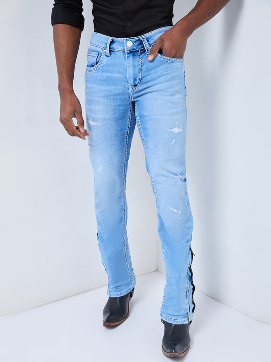 Versatile Convertible Bootcut to Slim Fit Jeans – Light Wash Denim for Effortless Style