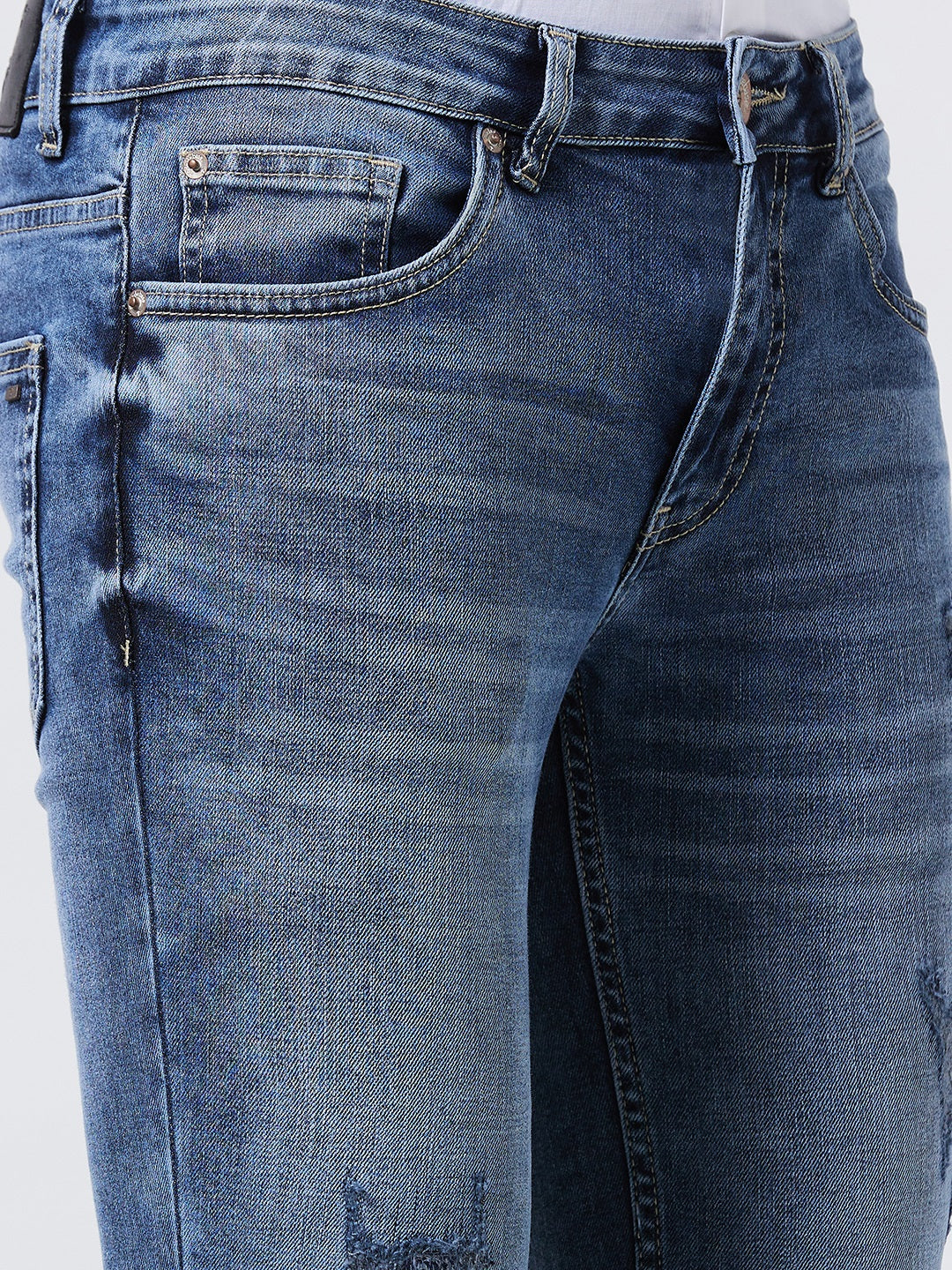 Classic Bootcut Jeans with Bottom Chain Detail – Designed with Knitted Fabric for Style & Comfort