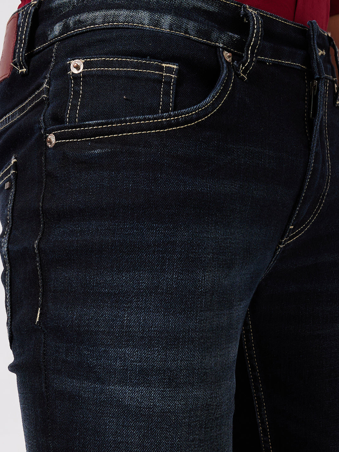 Deep Indigo Blue Bootcut Jeans with Zipper Bottom – Modern Style Meets Classic Comfort