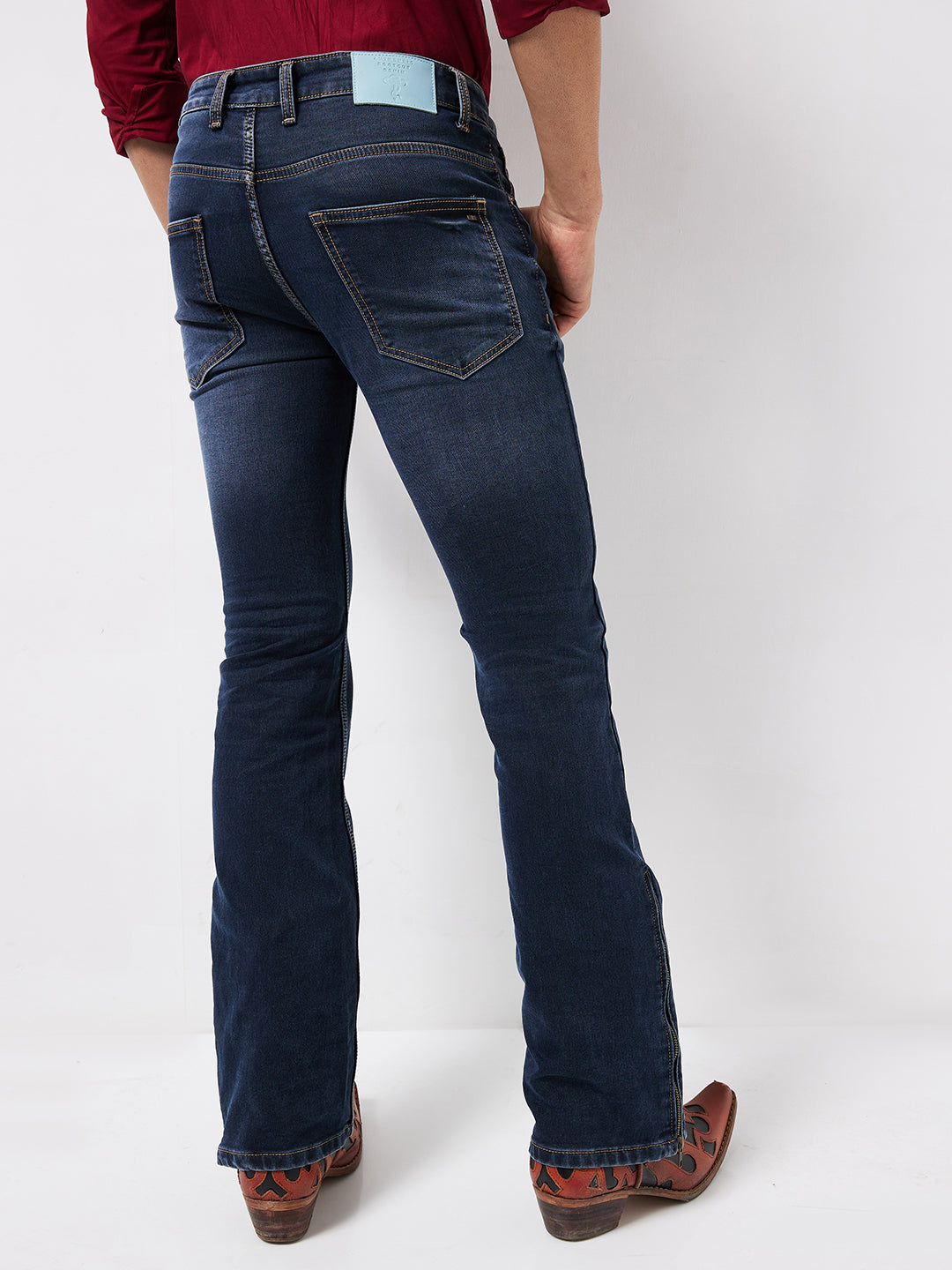 Midnight Indigo Bootcut Jeans with Zipper Bottom – Timeless Style with a Modern Touch