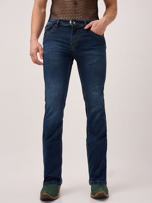Men’s Low-Rise Bootcut Jeans – Ocean Indigo Wash with Clean Finish