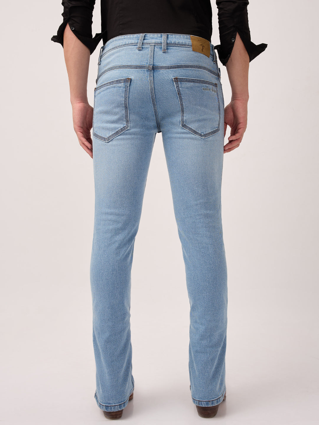 Men's Bootcut Jeans - Light Cerulean Blue | Low Waist | Stretch Denim