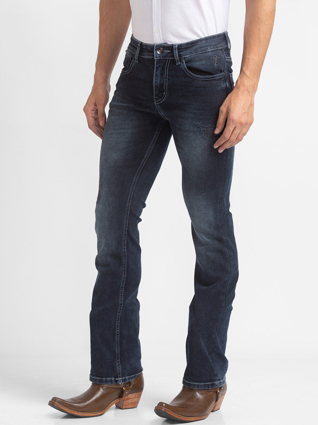 Mens slim fit on sale bootcut jeans stretch