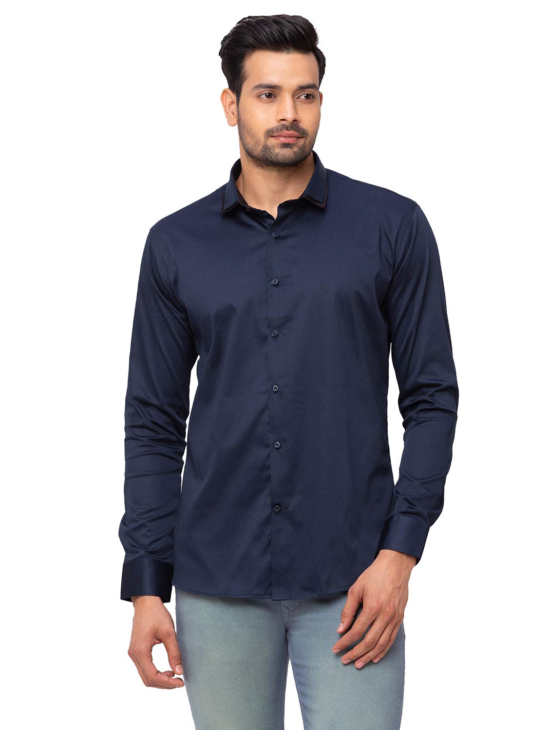 Navy Blue Double Collared Casual Shirt