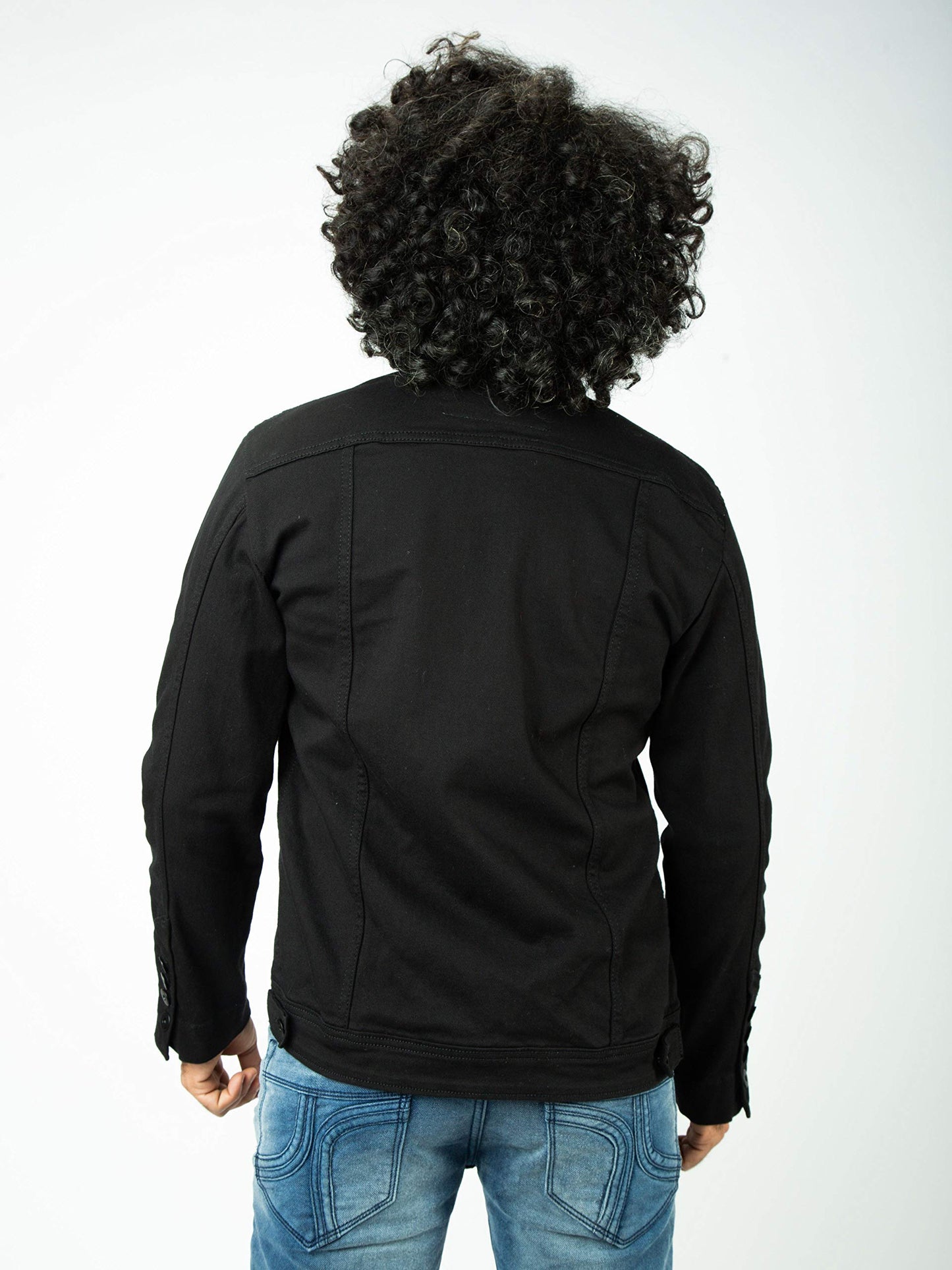 Black Slim Fit Stretchable Denim Jacket
