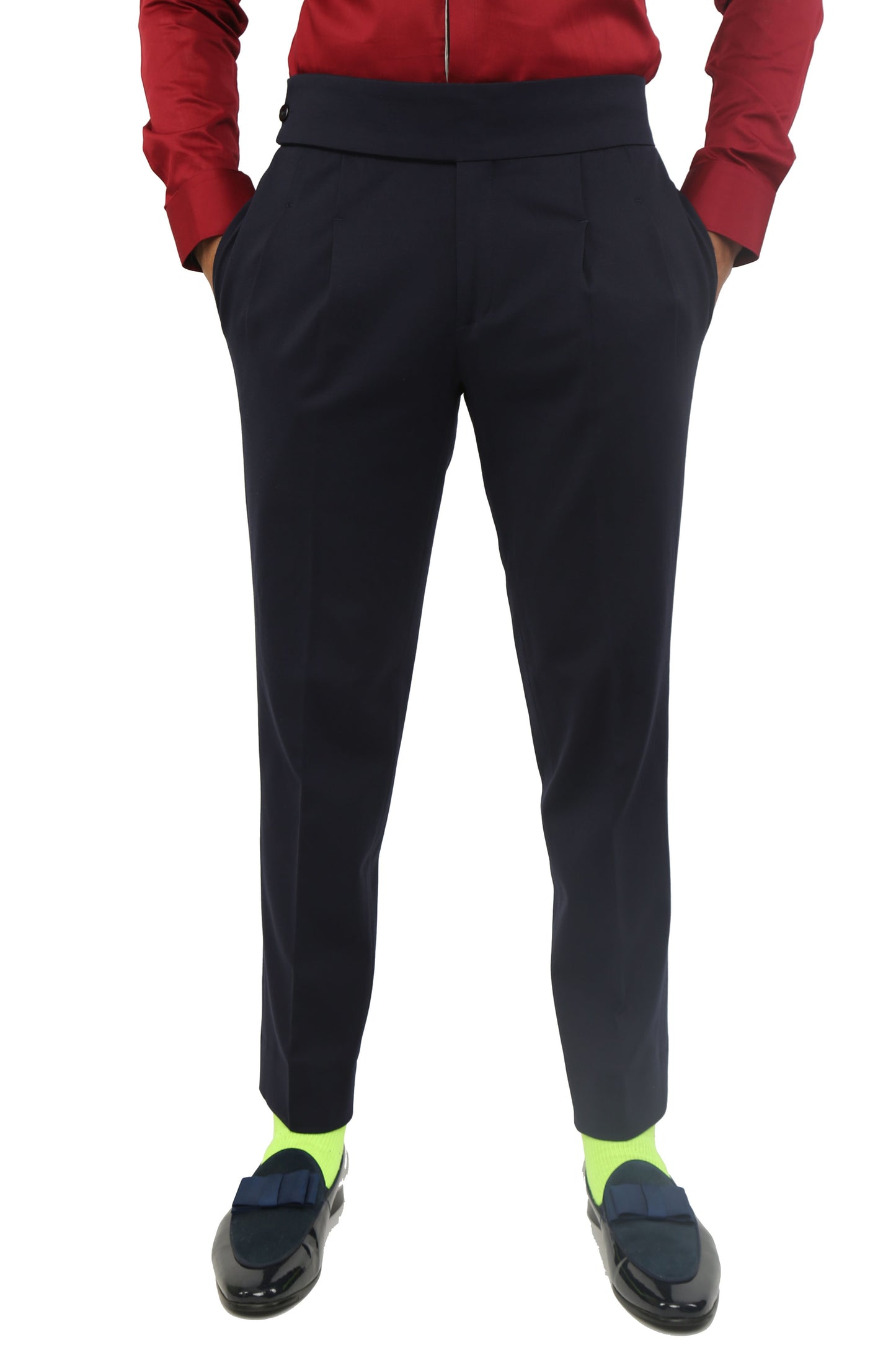 Navy Blue Beltless Trousers