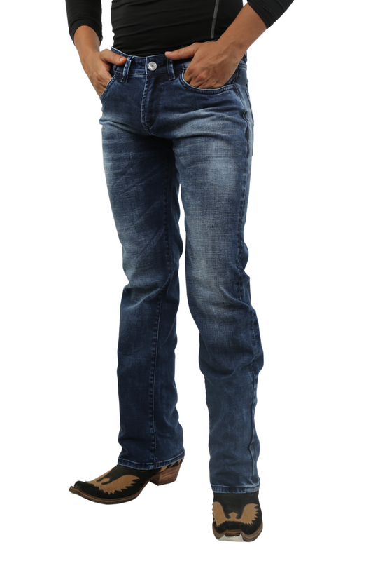 Men's Dark Blue Bootcut Jeans