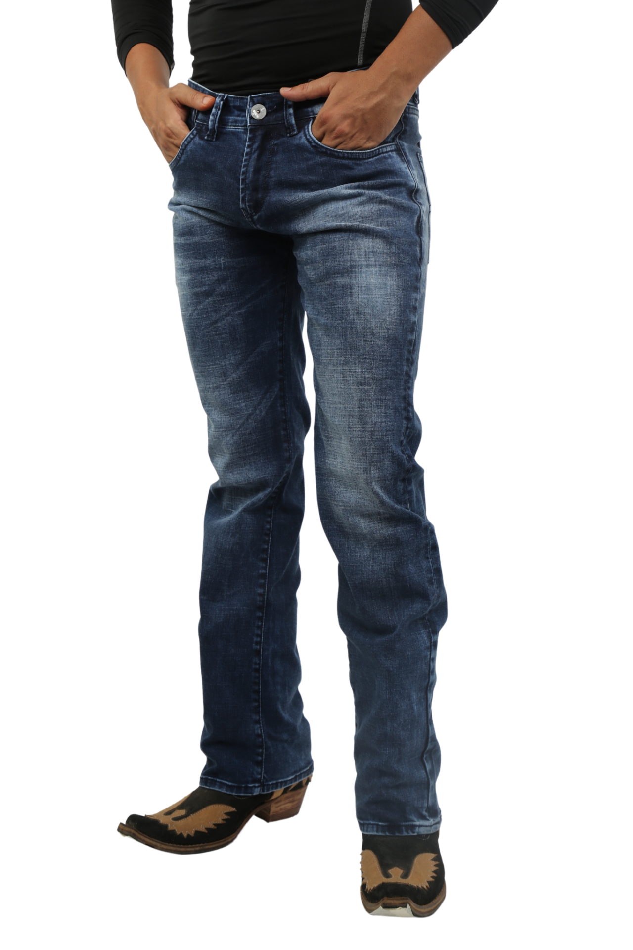 Men's Dark Blue Bootcut Jeans