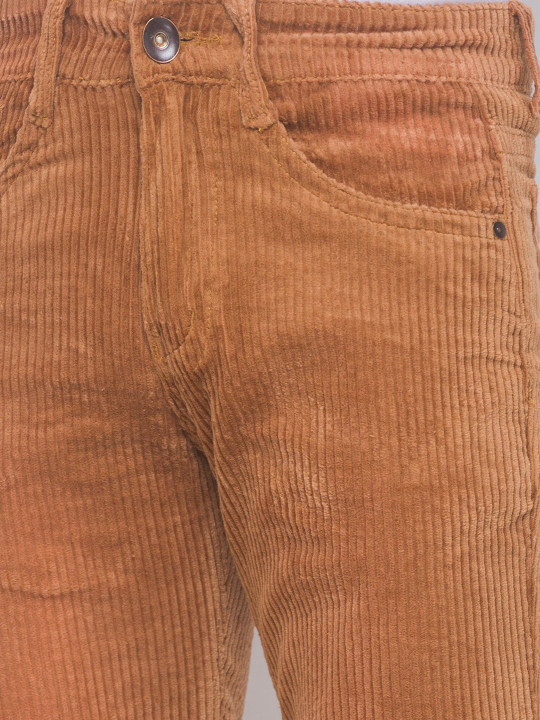 Camel Bootcut Corduroy Trousers