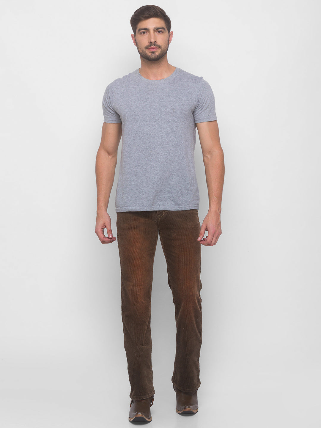 Chocolate Brown Bootcut Corduroy Trousers