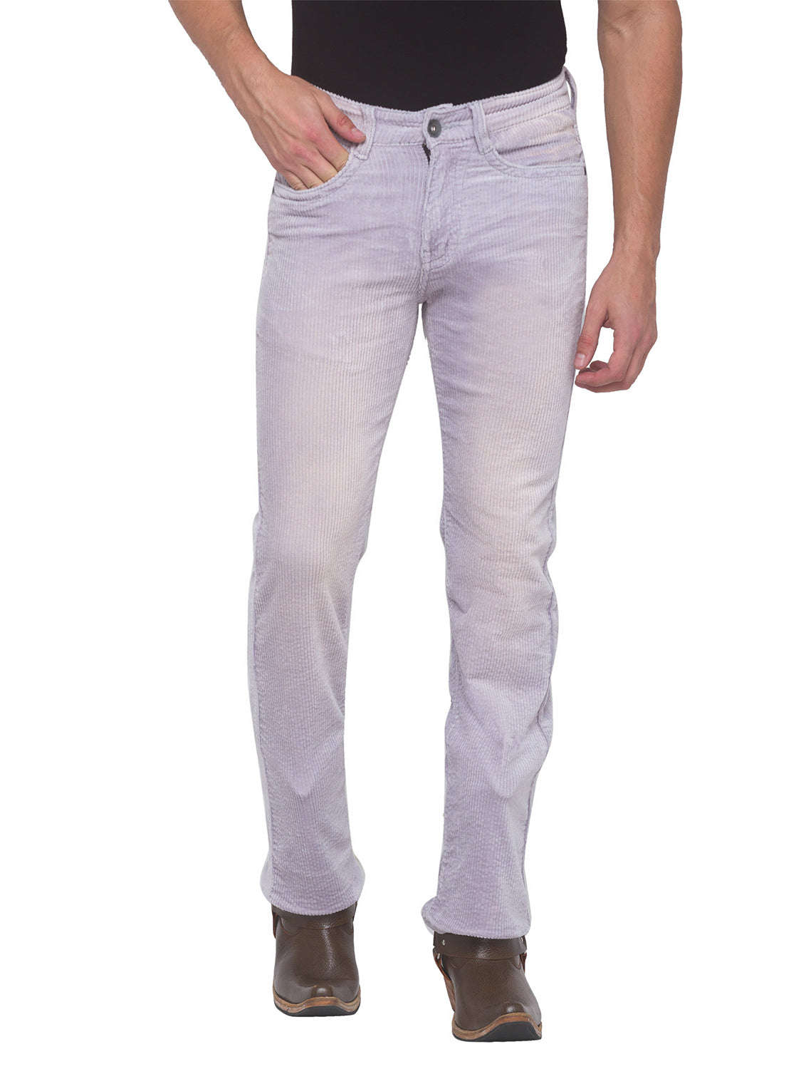 Ice Blue Bootcut Corduroy Trousers