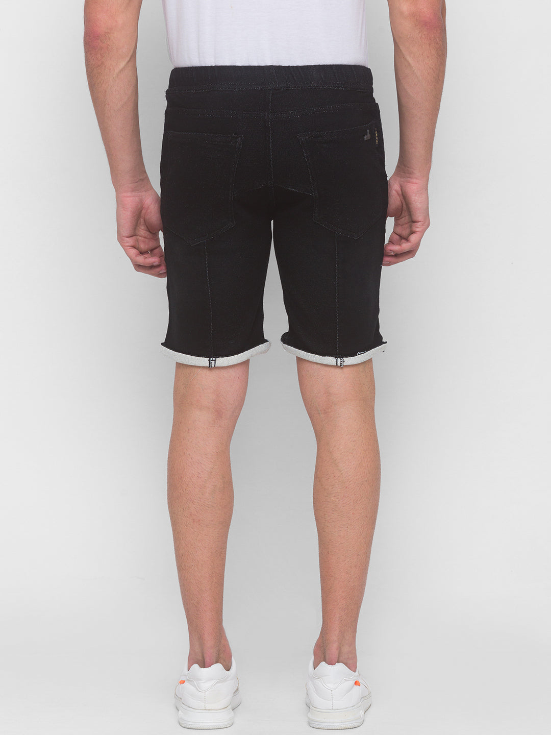 Raw Black Denim Shorts
