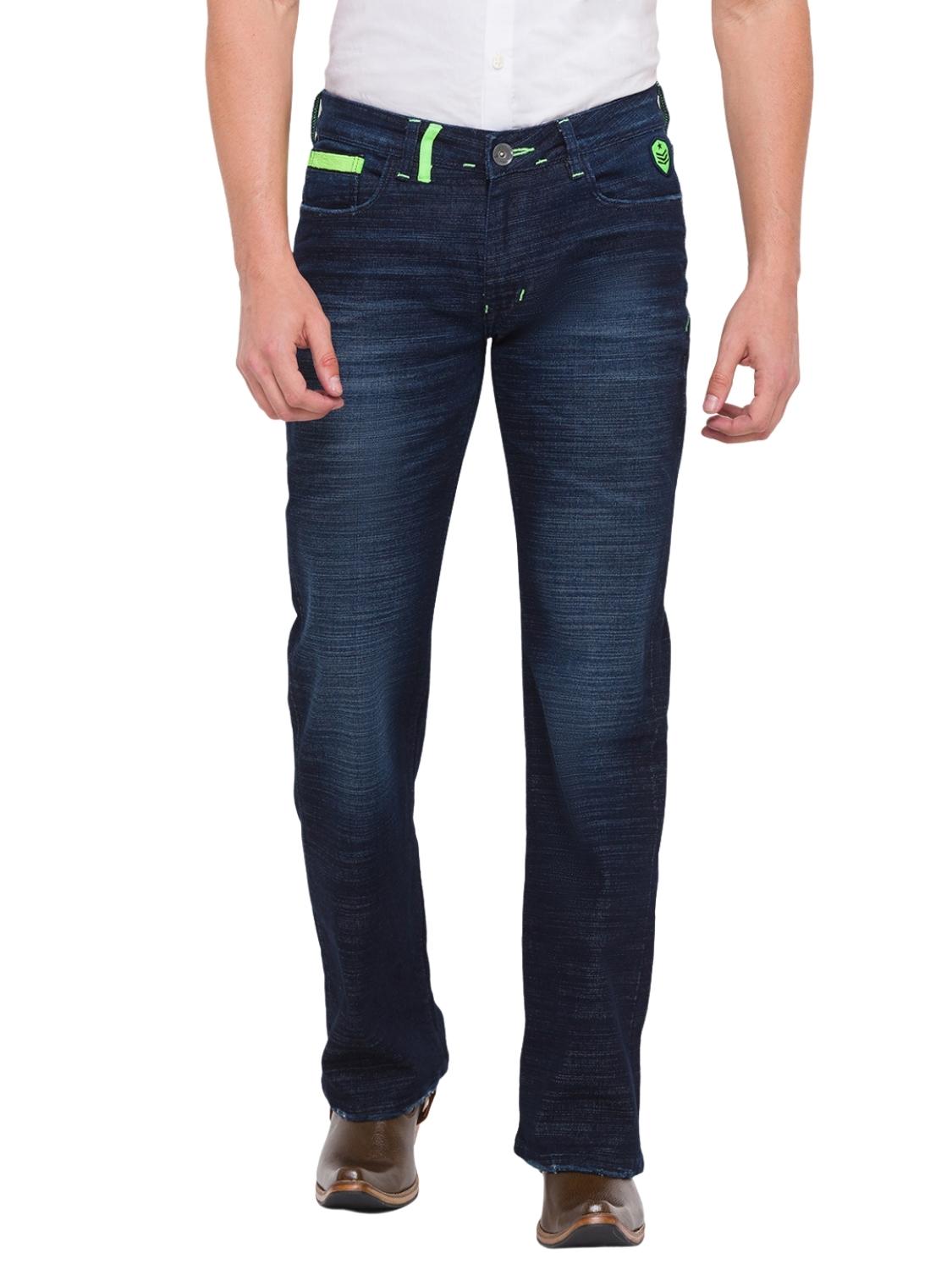 Navy Blue Comfort Fit Clean Bootcut Jeans