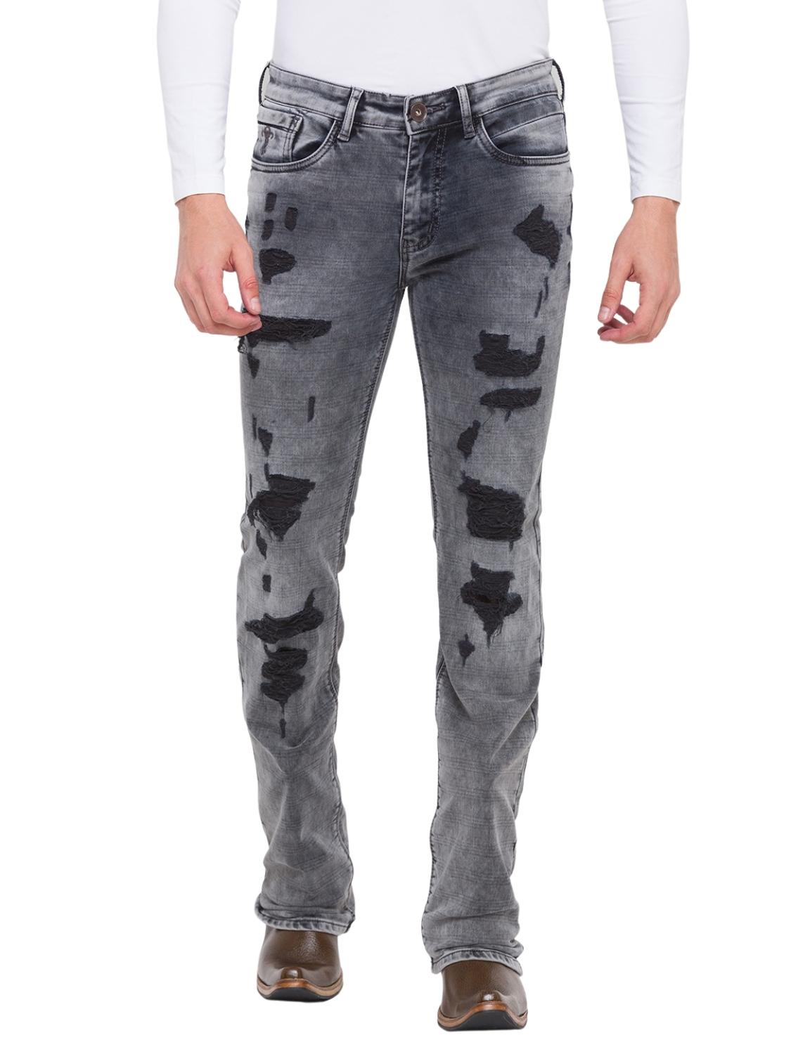 Light Grey Slim Distressed Bootcut Jeans