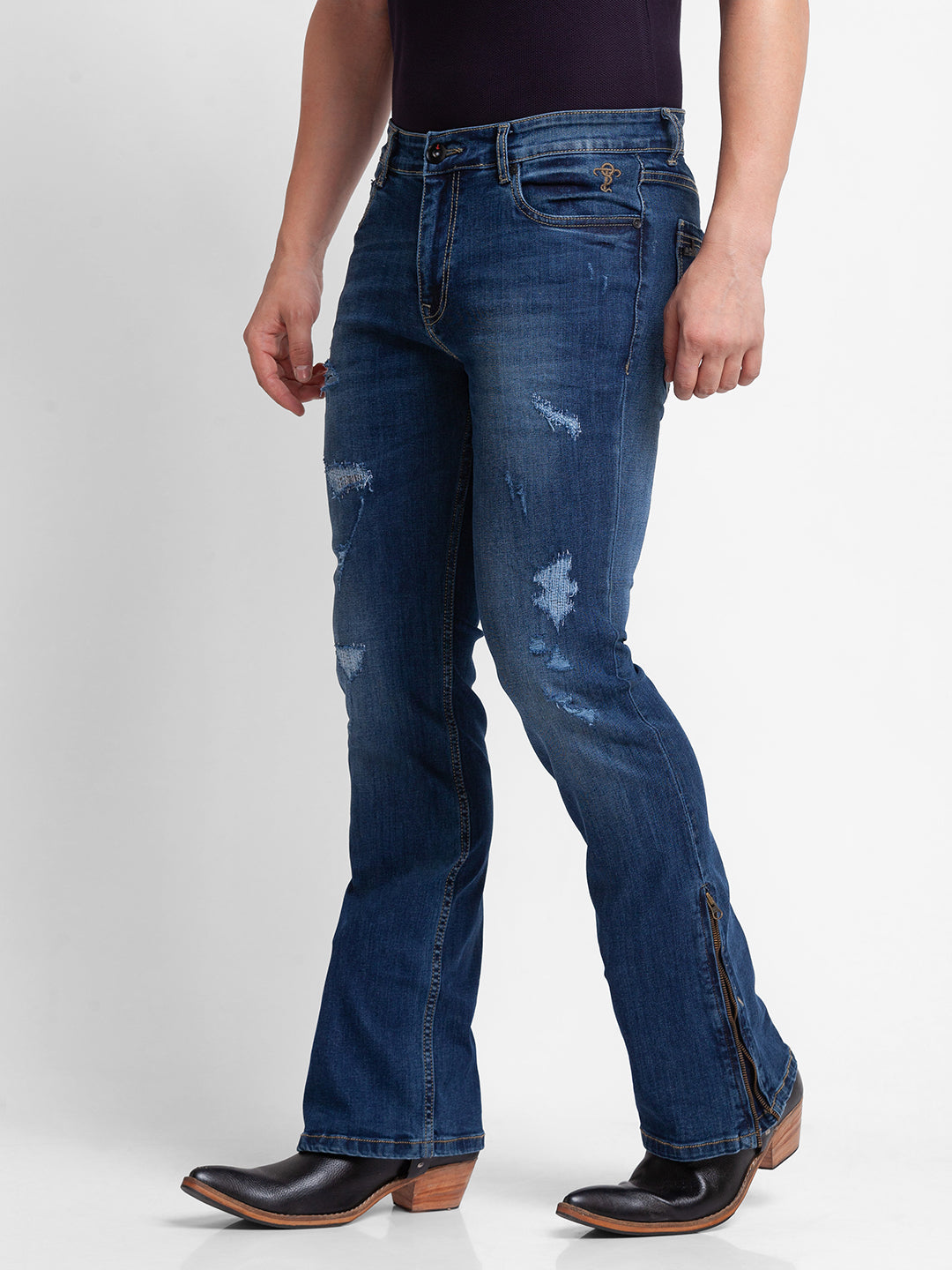Blue Bootcut Jeans for Men