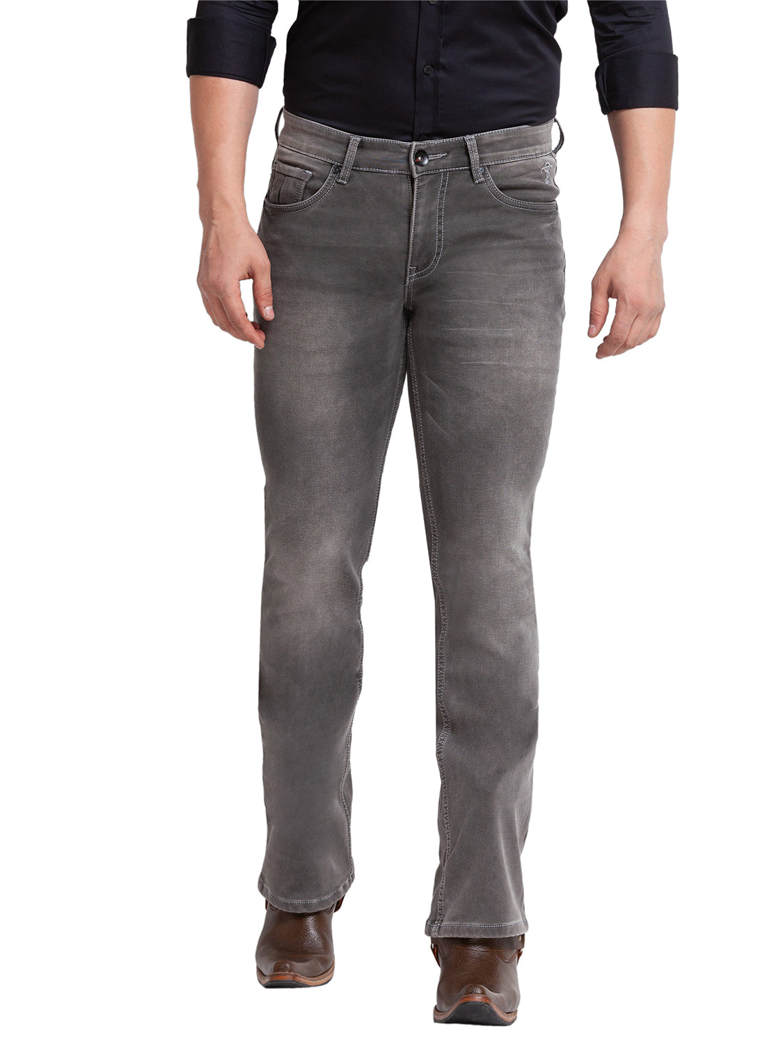 Light Grey Bootcut Jeans for Men