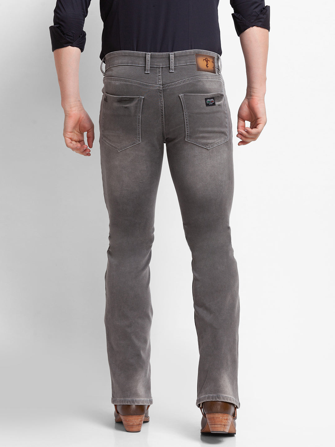 Light Grey Bootcut Jeans for Men - Main Image
