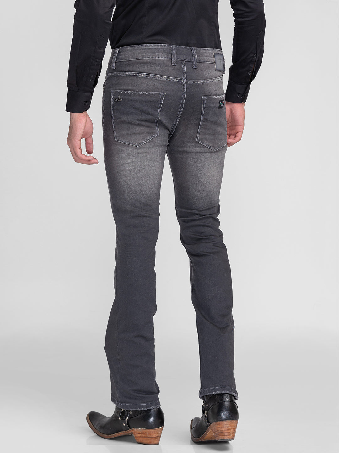 Grey Bootcut Jeans for Men