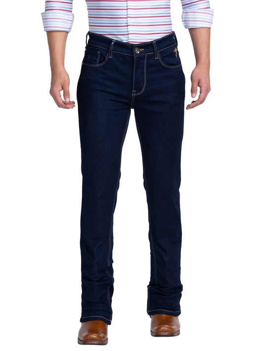 Navy Blue Bootcut Jeans for Men