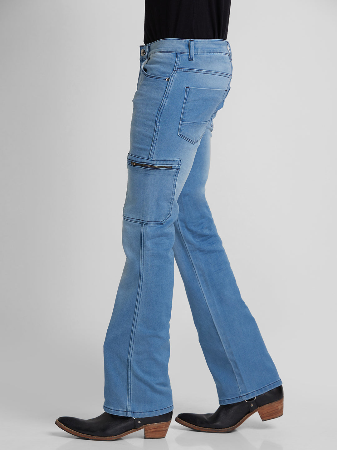 Light Blue 6 Pocket Bootcut Jeans