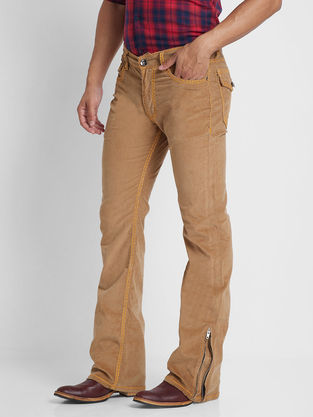 HAORUN Men Corduroy Bell Bottom Flares Pants Slim Fit 60s 70s Vintage Bootcut  Trousers - Walmart.com