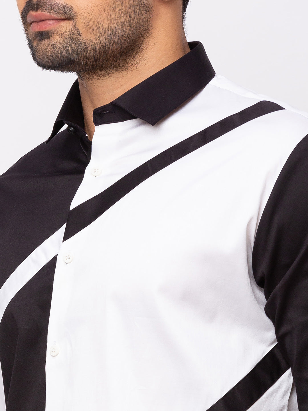 Black & White Transverse Casual Shirt