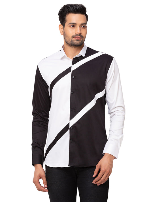Black & White Transverse Casual Shirt