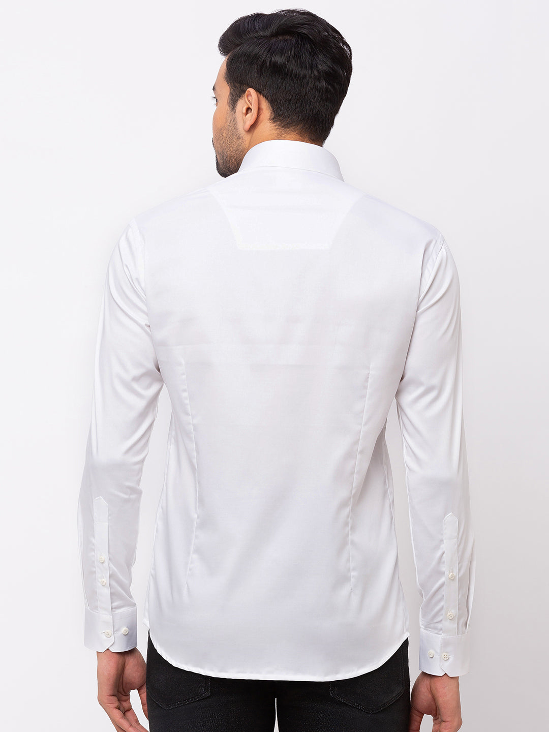White Formal Shirt with Button-down Collar