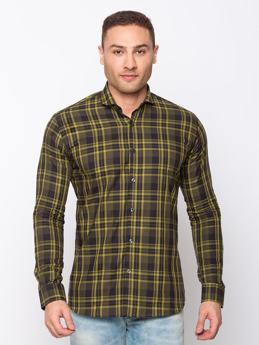 Yellow Checkered Winter Shirt
