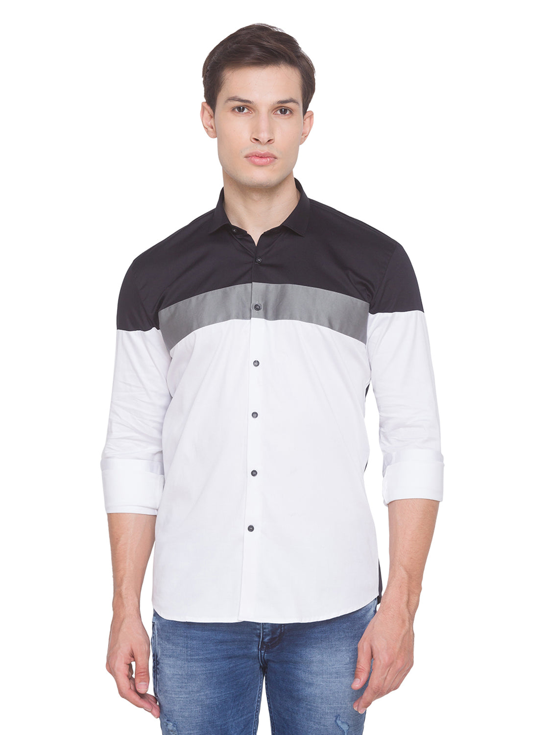 Black & White Color Block Shirt