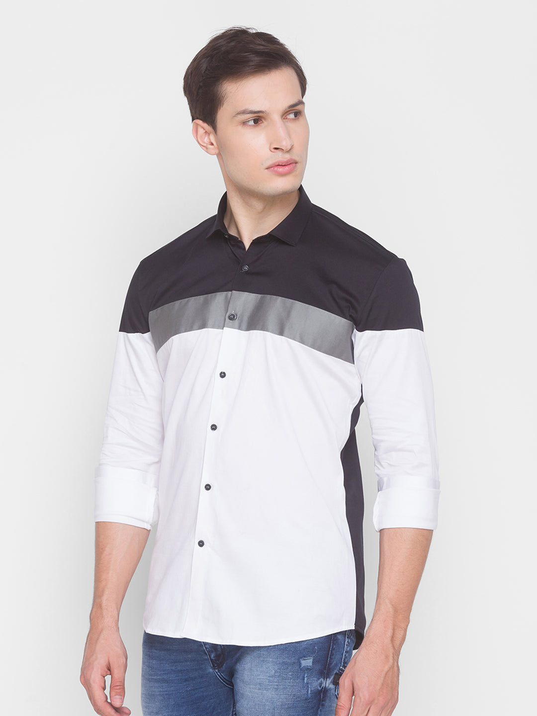 Black & White Color Block Shirt