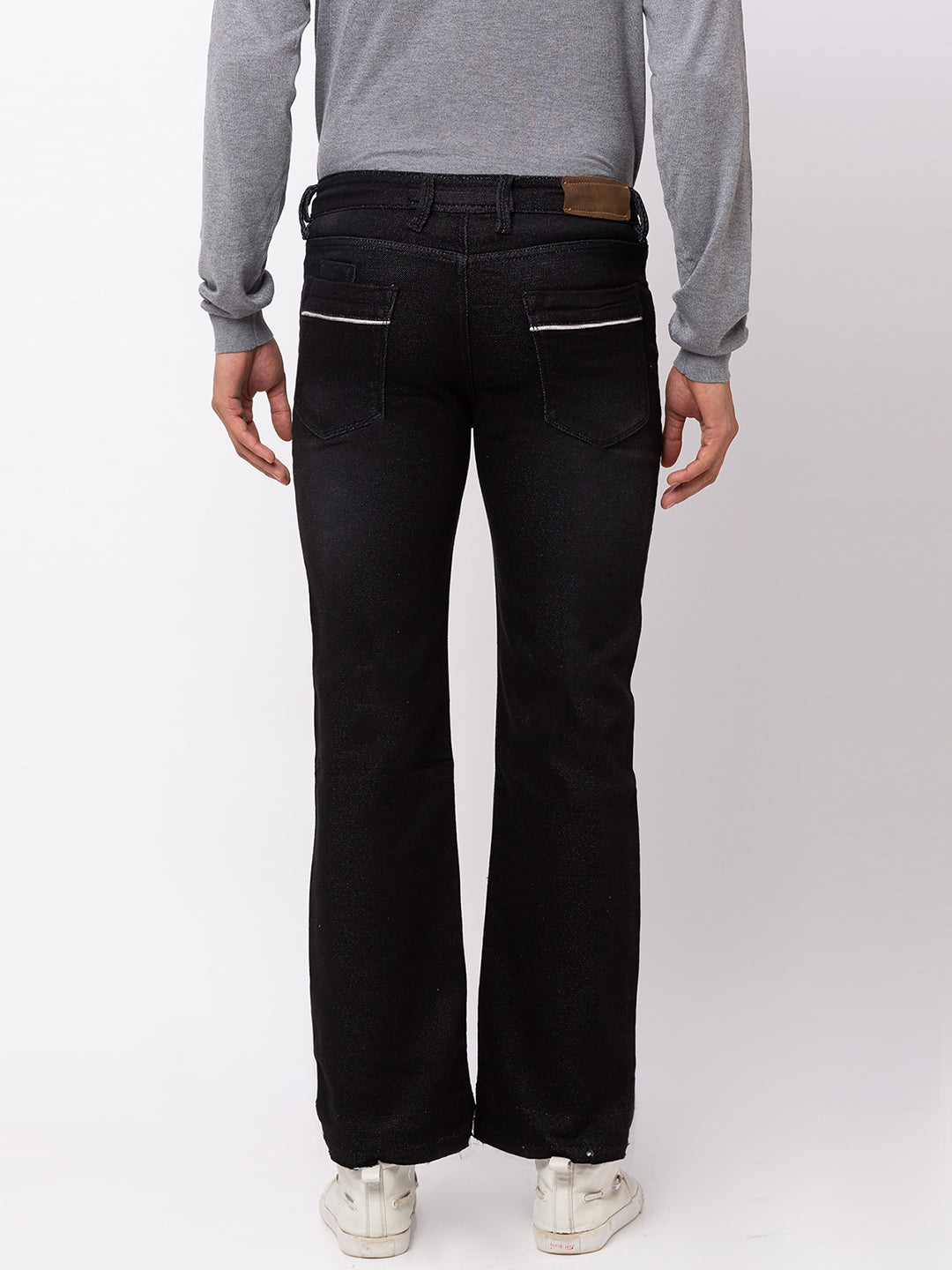 Carbon Black Bootcut Jeans for Men
