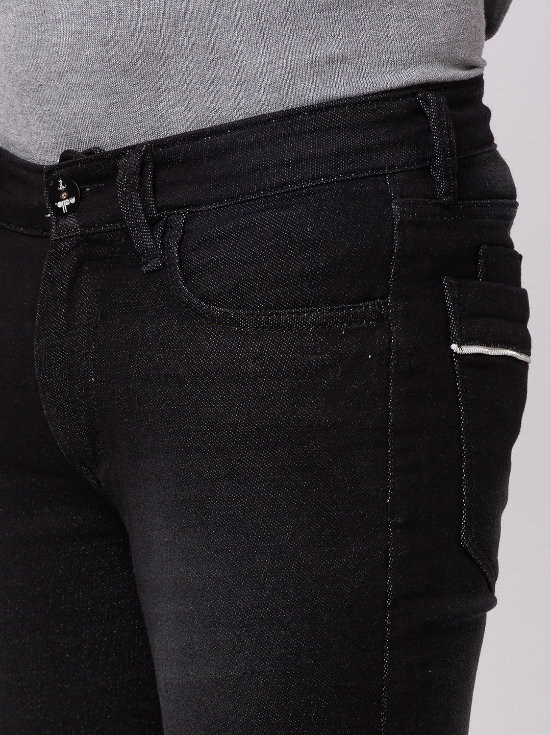 Carbon Black Bootcut Jeans for Men