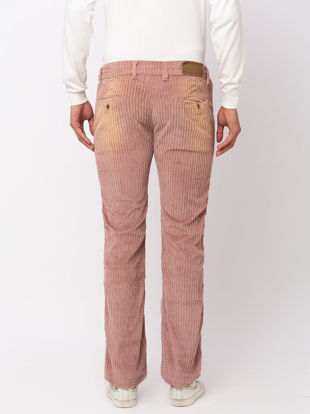 Men's Peach Boot-leg Trousers