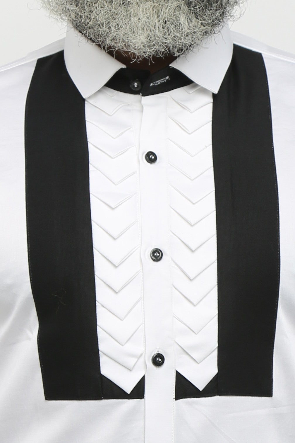 White Formal Shirt with Pintex Front